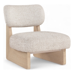 Bowery Hill Contemporary Beige Linen Textured Fabric Upholstered Accent Chair