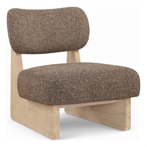 Bowery Hill Contemporary Brown Linen Textured Fabric Upholstered Accent Chair