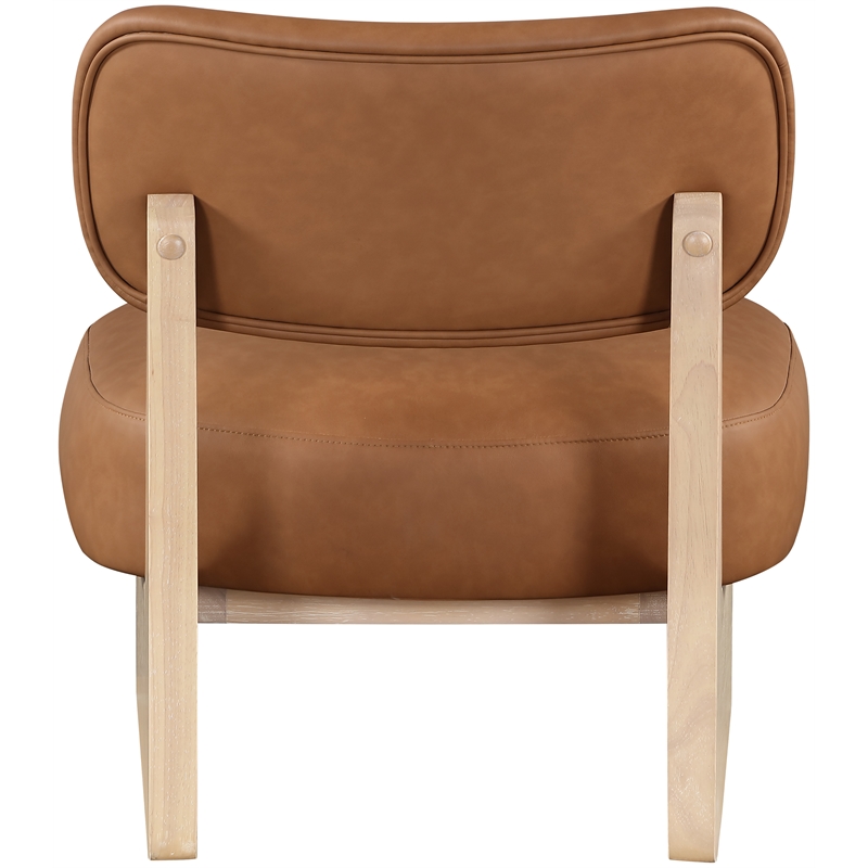Bowery Hill Contemporary Cognac Vegan Leather Upholstered Accent Chair