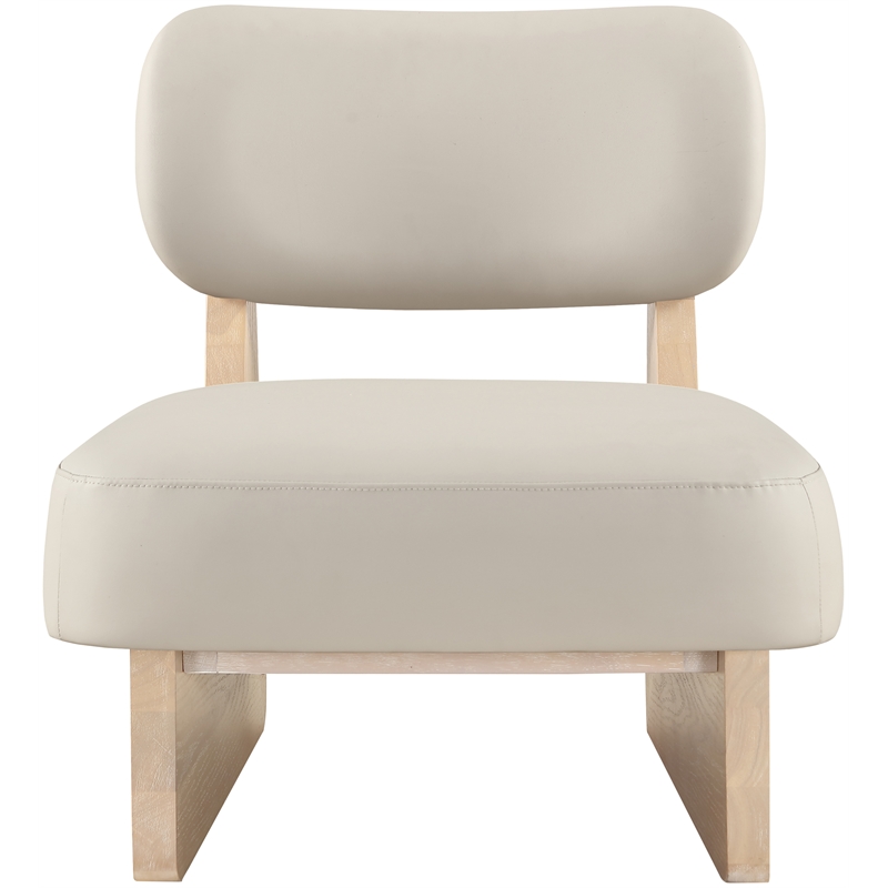 Bowery Hill Contemporary Taupe Vegan Leather Upholstered Accent Chair