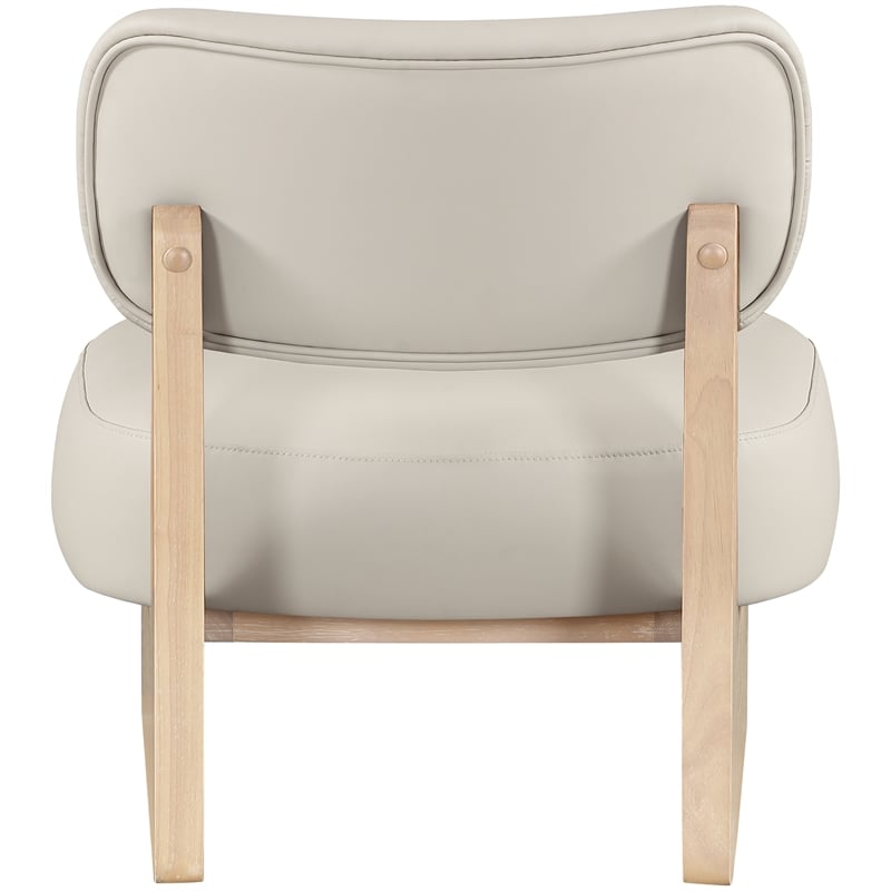 Bowery Hill Contemporary Taupe Vegan Leather Upholstered Accent Chair
