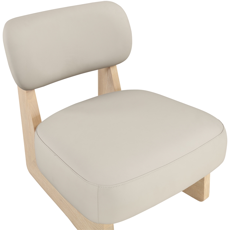 Bowery Hill Contemporary Taupe Vegan Leather Upholstered Accent Chair