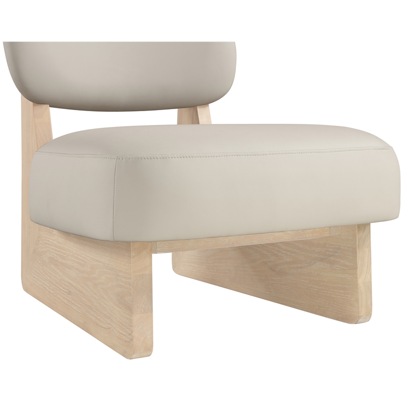 Bowery Hill Contemporary Taupe Vegan Leather Upholstered Accent Chair