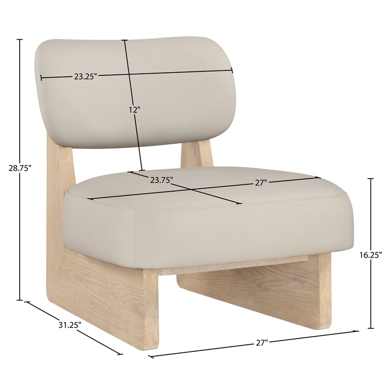 Bowery Hill Contemporary Taupe Vegan Leather Upholstered Accent Chair