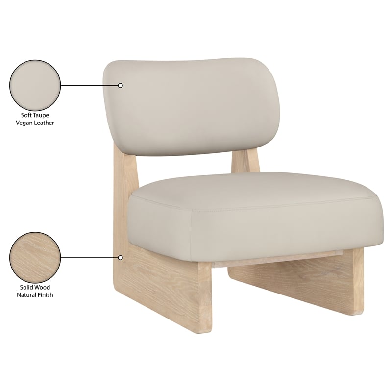 Bowery Hill Contemporary Taupe Vegan Leather Upholstered Accent Chair