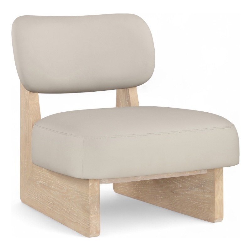 Bowery Hill Contemporary Taupe Vegan Leather Upholstered Accent Chair
