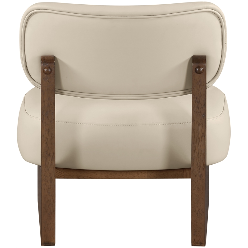 Bowery Hill Contemporary Beige Vegan Leather Upholstered Accent Chair