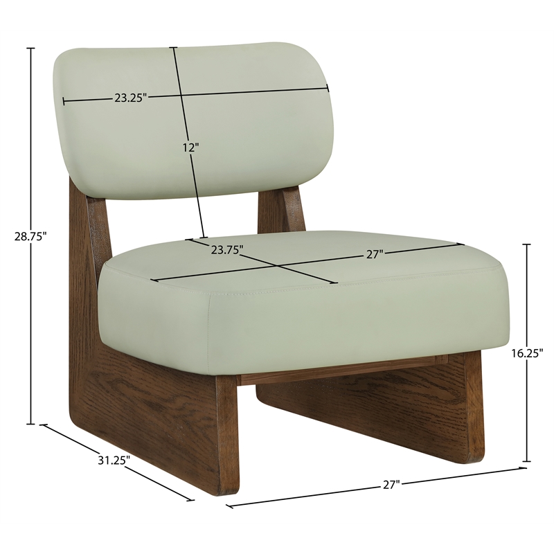 Bowery Hill Contemporary Mint Vegan Leather Upholstered Accent Chair