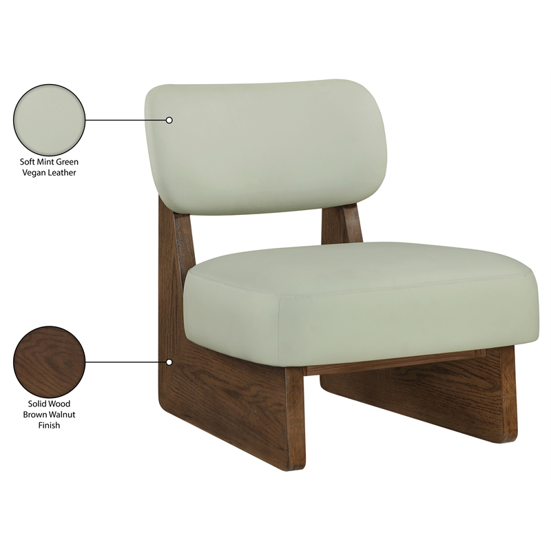 Bowery Hill Contemporary Mint Vegan Leather Upholstered Accent Chair