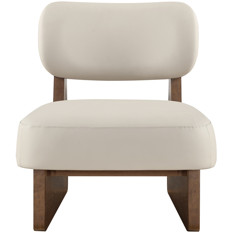 Bowery Hill Contemporary Taupe Vegan Leather Upholstered Accent Chair