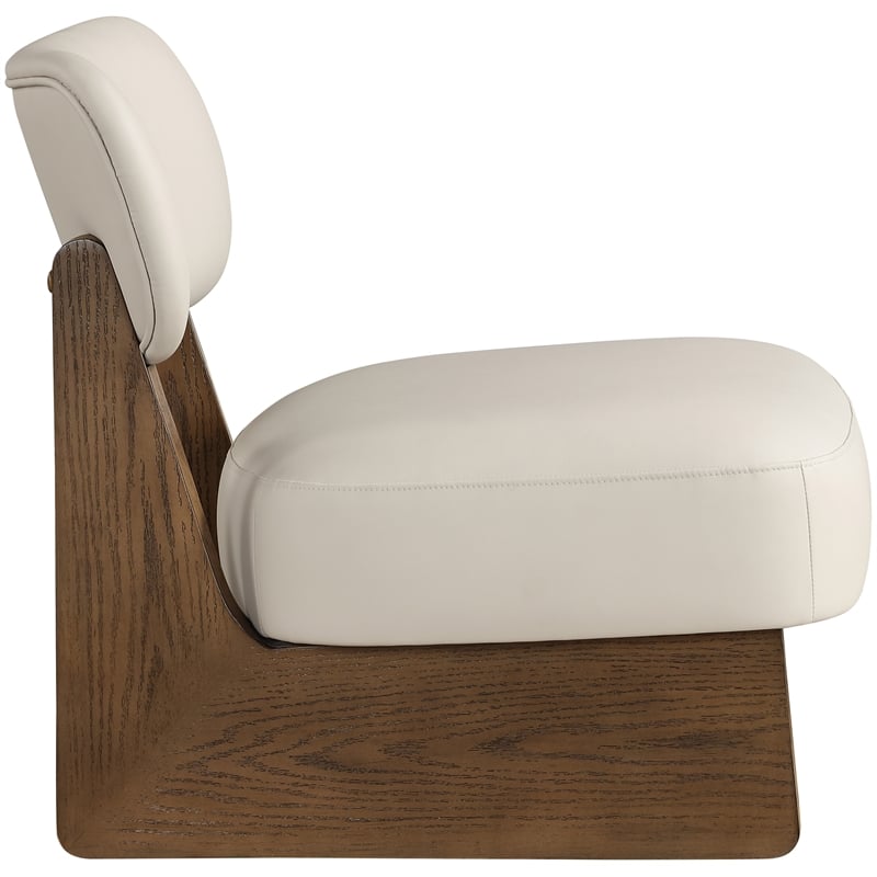 Bowery Hill Contemporary Taupe Vegan Leather Upholstered Accent Chair