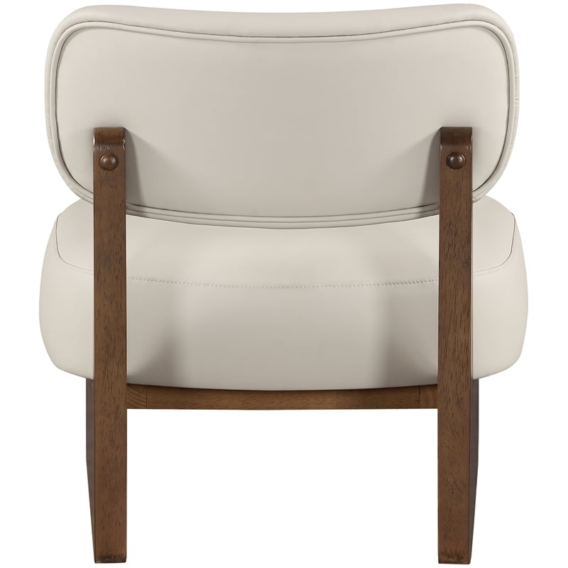 Bowery Hill Contemporary Taupe Vegan Leather Upholstered Accent Chair