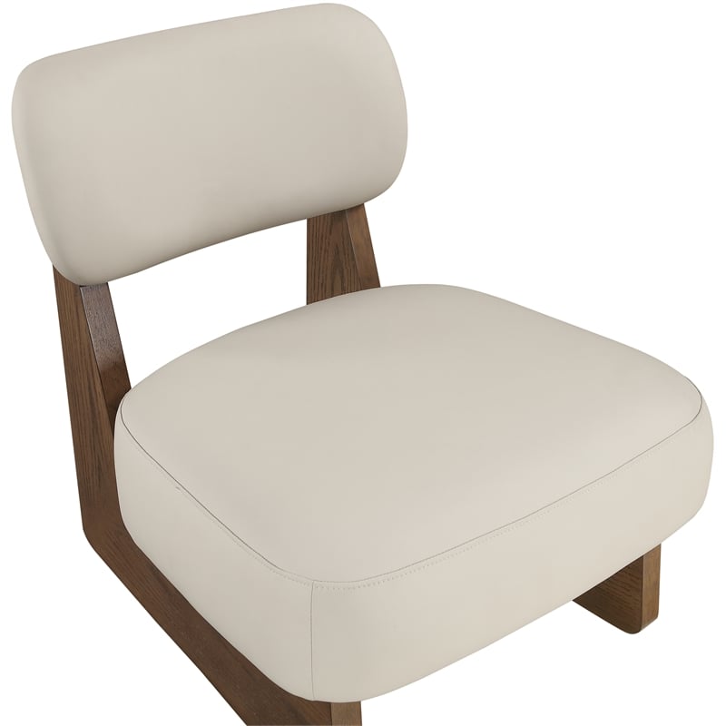 Bowery Hill Contemporary Taupe Vegan Leather Upholstered Accent Chair