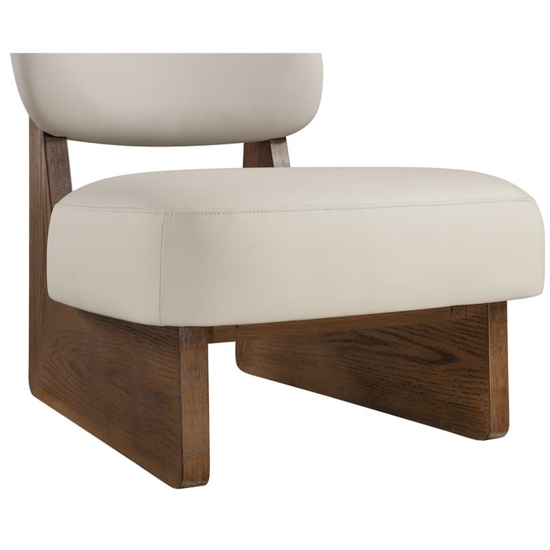 Bowery Hill Contemporary Taupe Vegan Leather Upholstered Accent Chair