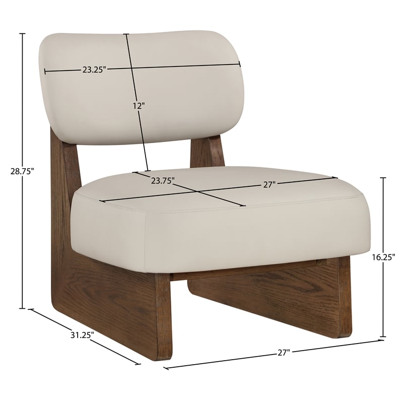 Bowery Hill Contemporary Taupe Vegan Leather Upholstered Accent Chair
