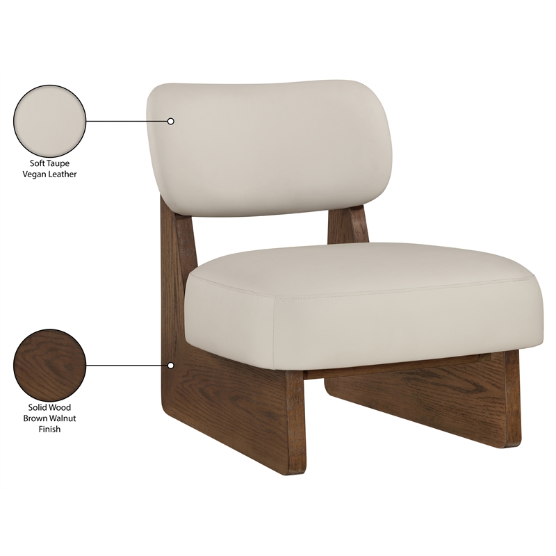 Bowery Hill Contemporary Taupe Vegan Leather Upholstered Accent Chair