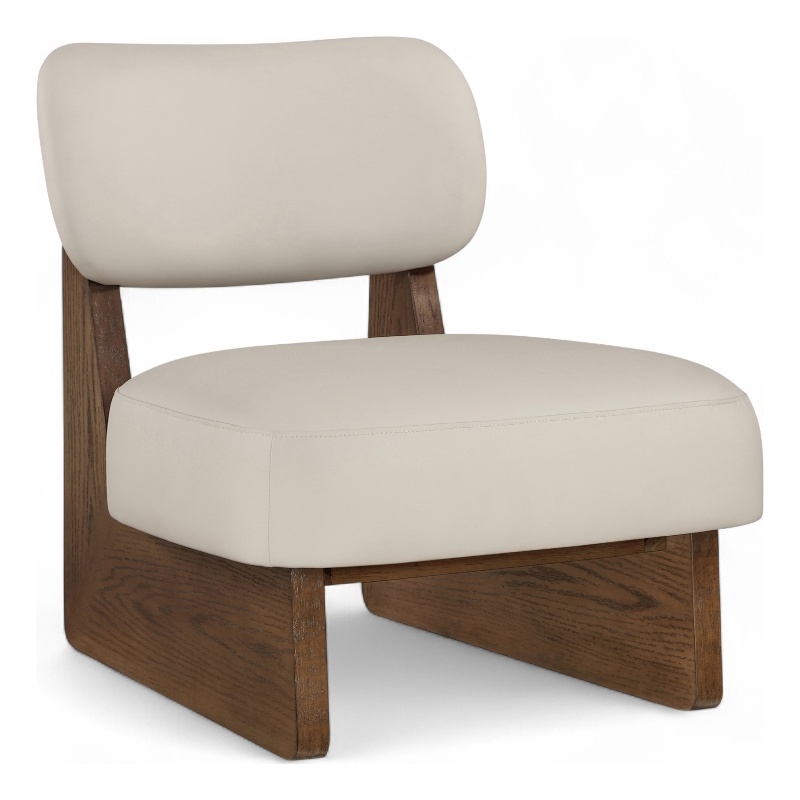 Bowery Hill Contemporary Taupe Vegan Leather Upholstered Accent Chair