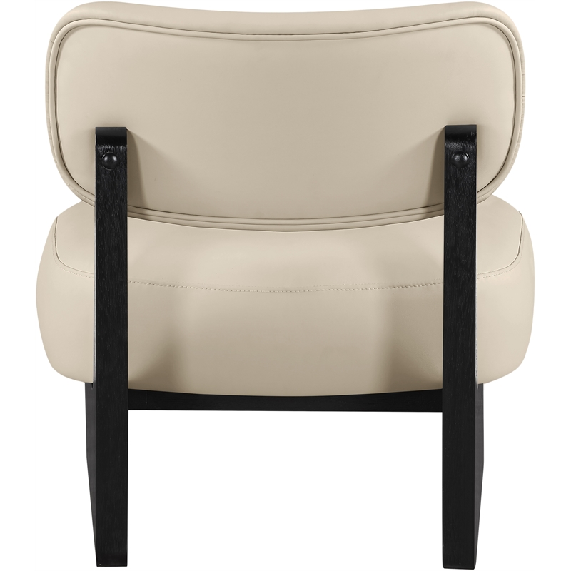 Bowery Hill Contemporary Beige Vegan Leather Upholstered Accent Chair