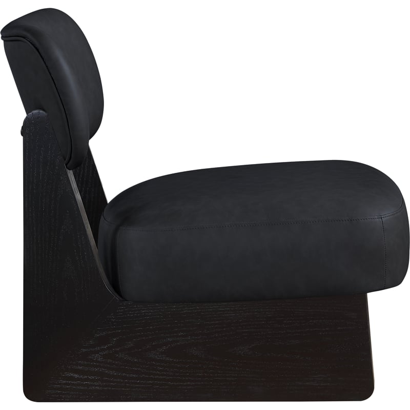 Bowery Hill Contemporary Black Vegan Leather Upholstered Accent Chair