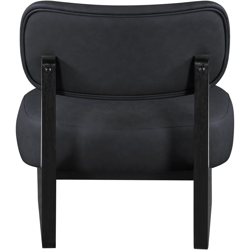 Bowery Hill Contemporary Black Vegan Leather Upholstered Accent Chair