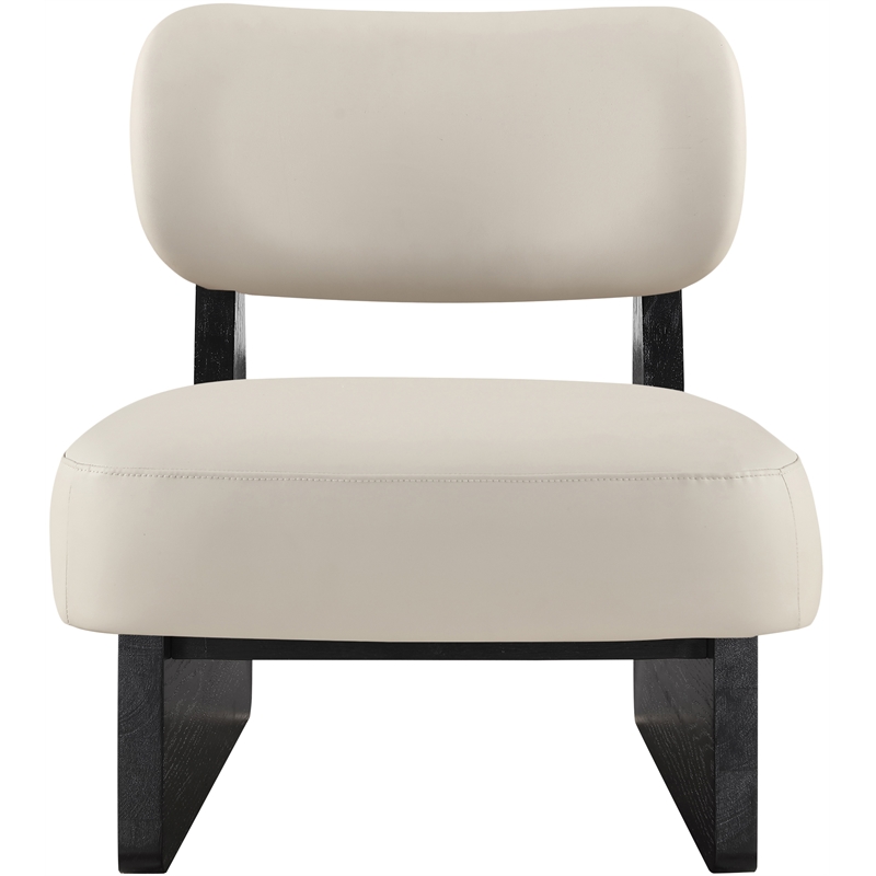 Bowery Hill Contemporary Taupe Vegan Leather Upholstered Accent Chair
