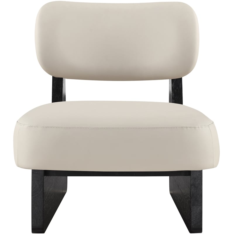 Bowery Hill Contemporary Taupe Vegan Leather Upholstered Accent Chair