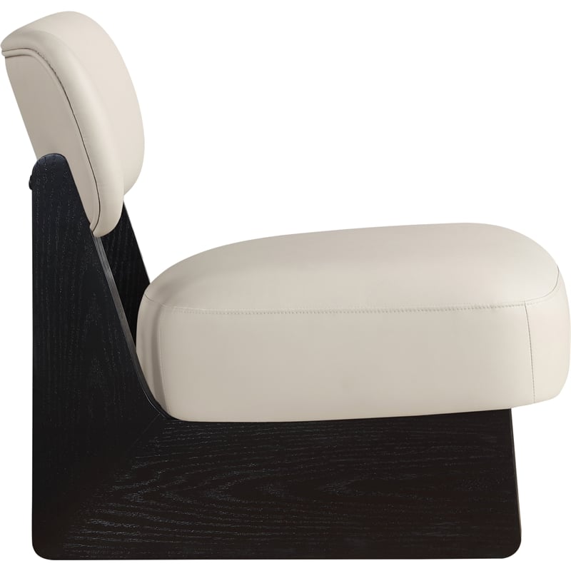 Bowery Hill Contemporary Taupe Vegan Leather Upholstered Accent Chair