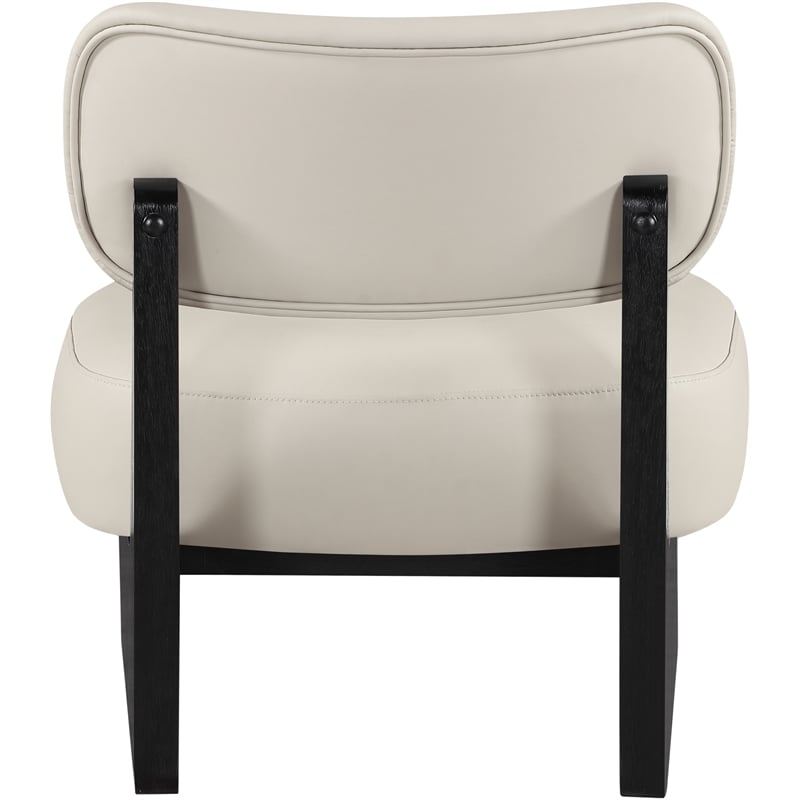 Bowery Hill Contemporary Taupe Vegan Leather Upholstered Accent Chair