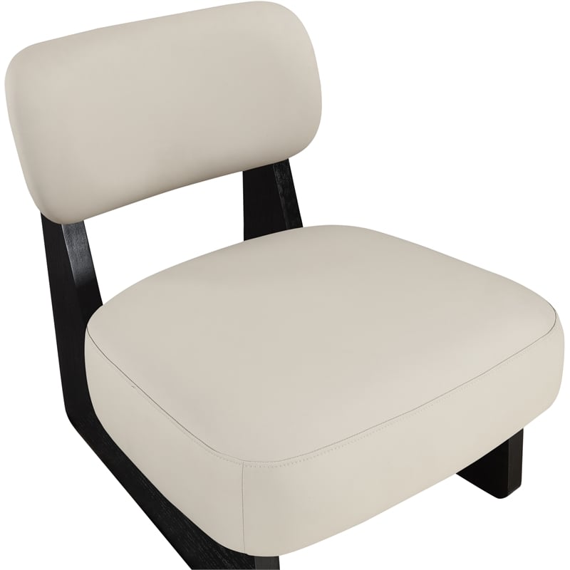 Bowery Hill Contemporary Taupe Vegan Leather Upholstered Accent Chair