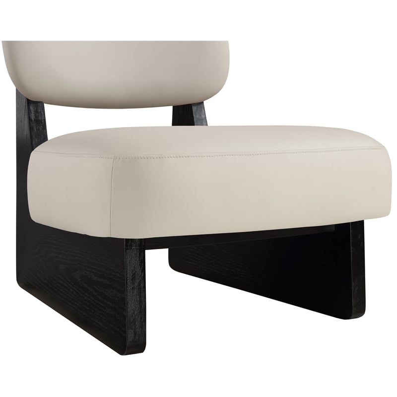 Bowery Hill Contemporary Taupe Vegan Leather Upholstered Accent Chair