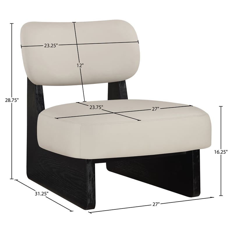 Bowery Hill Contemporary Taupe Vegan Leather Upholstered Accent Chair