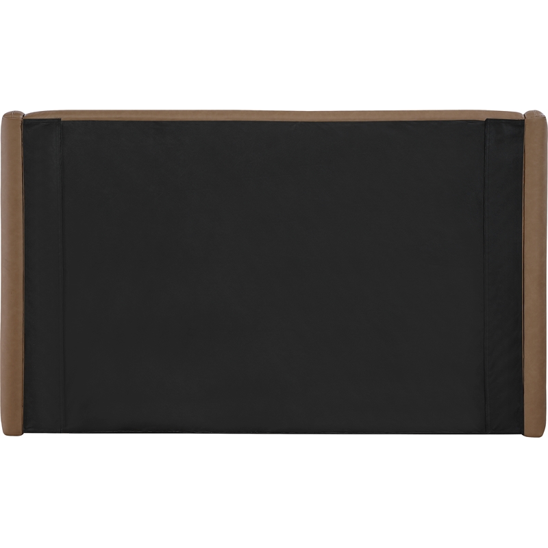 Bowery Hill Contemporary Brown Vegan Leather Upholstered King Bed