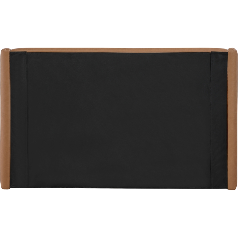 Bowery Hill Contemporary Cognac Vegan Leather Upholstered Full Bed