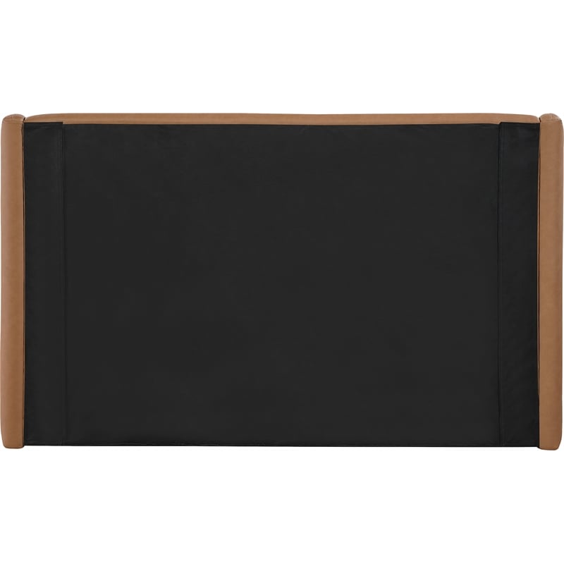 Bowery Hill Contemporary Cognac Vegan Leather Upholstered King Bed