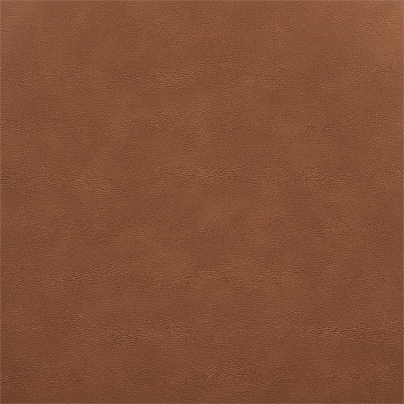 Bowery Hill Contemporary Cognac Vegan Leather Upholstered King Bed