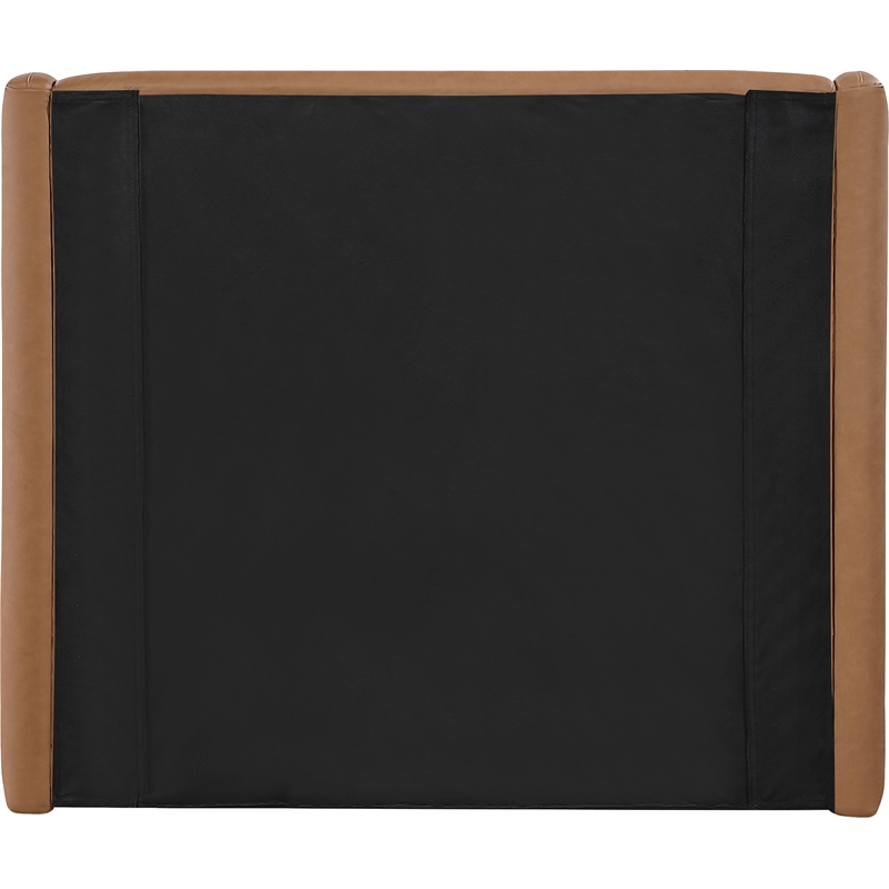 Bowery Hill Contemporary Cognac Vegan Leather Upholstered Twin Bed