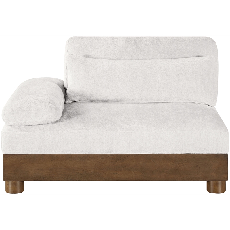 Bowery Hill Contemporary Cream Chenille Upholstered Modular Left Arm Chair