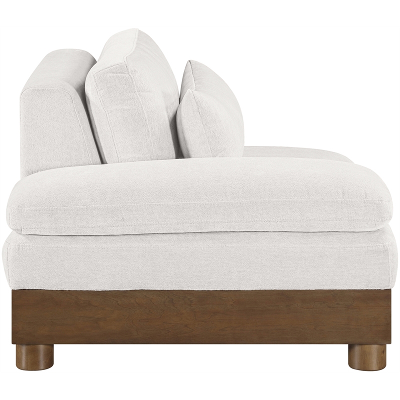 Bowery Hill Contemporary Cream Chenille Upholstered Modular Left Arm Chair