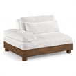 Bowery Hill Contemporary Cream Chenille Upholstered Modular Left Arm Chair