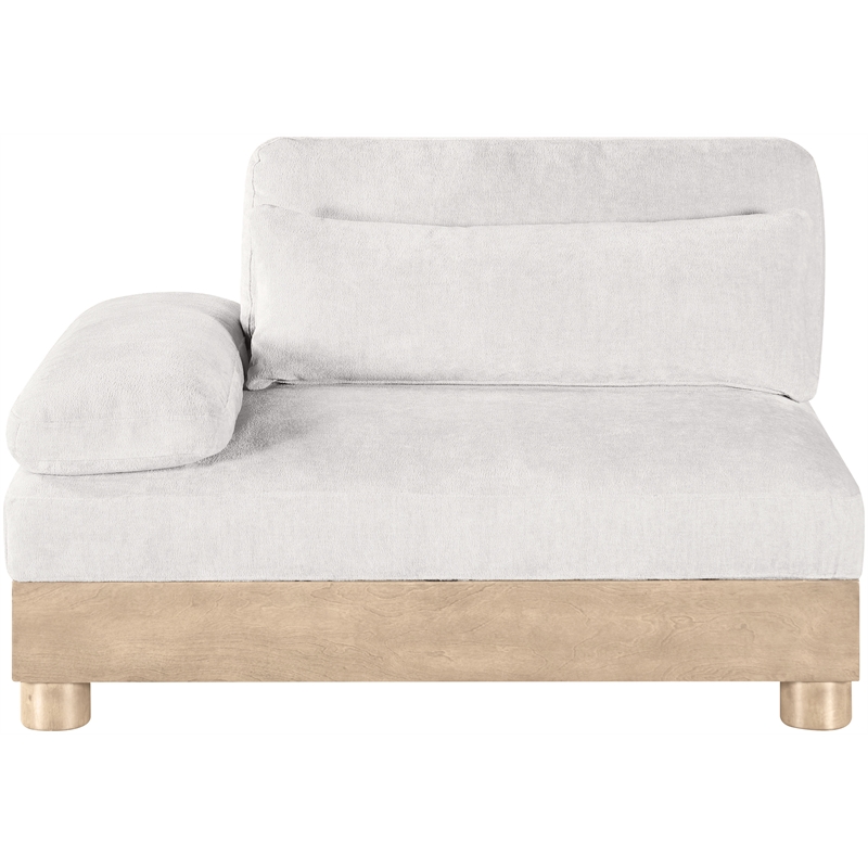 Bowery Hill Contemporary Cream Chenille Upholstered Modular Left Arm Chair