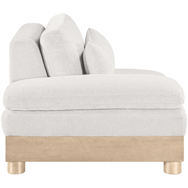 Bowery Hill Contemporary Cream Chenille Upholstered Modular Left Arm Chair