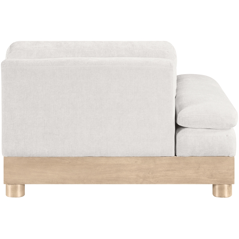 Bowery Hill Contemporary Cream Chenille Upholstered Modular Left Arm Chair