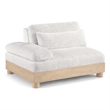 Bowery Hill Contemporary Cream Chenille Upholstered Modular Left Arm Chair