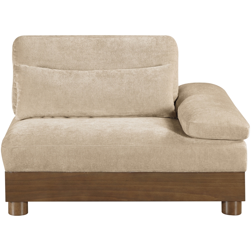 Bowery Hill Contemporary Beige Chenille Upholstered Modular Right Arm Chair