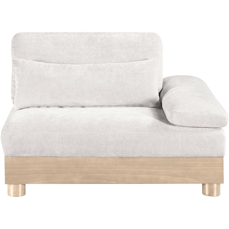 Bowery Hill Contemporary Cream Chenille Upholstered Modular Right Arm Chair