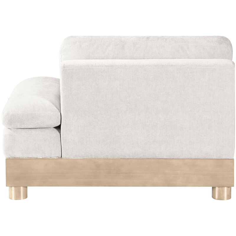 Bowery Hill Contemporary Cream Chenille Upholstered Modular Right Arm Chair