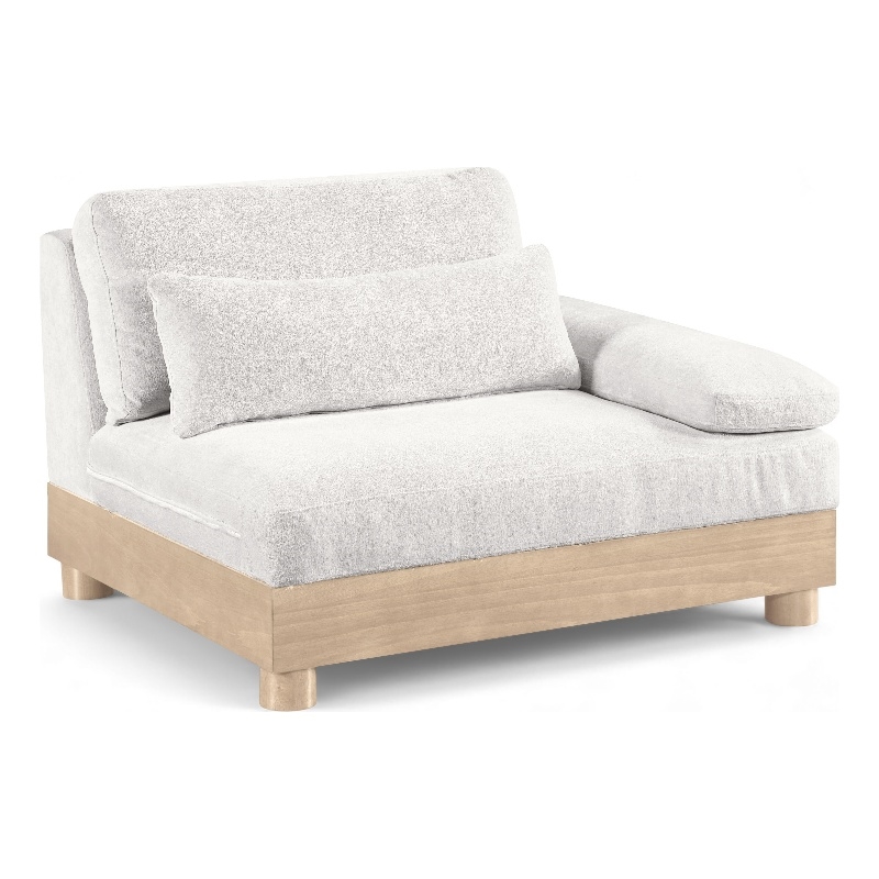 Bowery Hill Contemporary Cream Chenille Upholstered Modular Right Arm Chair