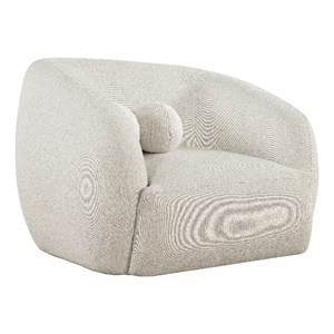 Bowery Hill Contemporary Soft Cream Fabric Upholstered Chair