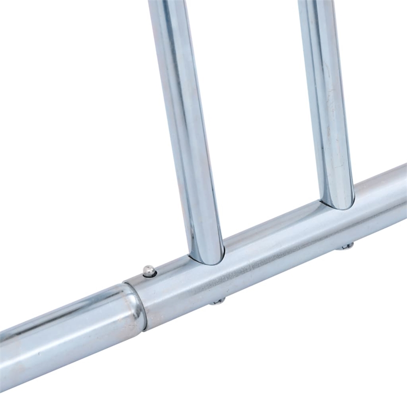 Bowery Hill 6 Bikes Floor Freestanding Galvanized Steel Bicycle Stand in Silver