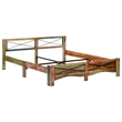 Bowery Hill Contemporary Solid Reclaimed Wood Bed Frame in Multi-Color
